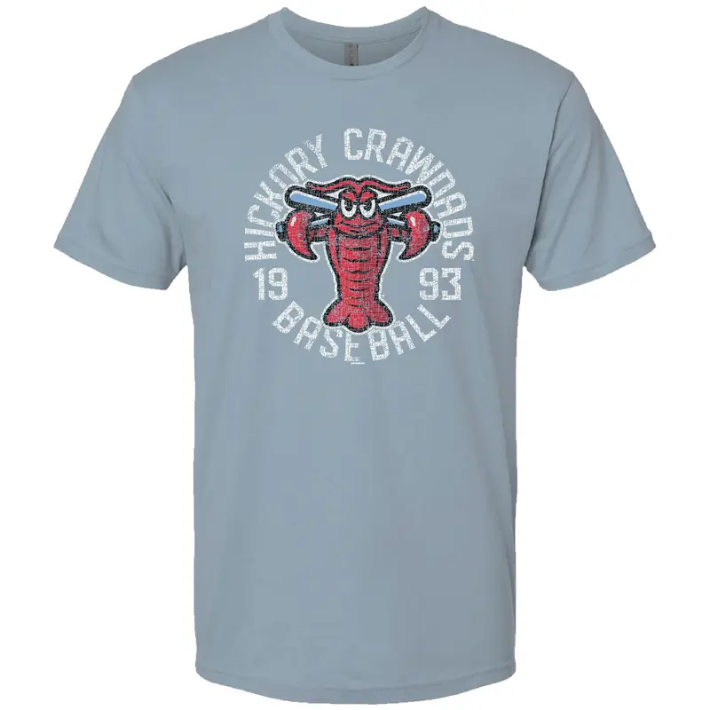 Hickory Crawdads Upright Stonewash Denim Premium Tee