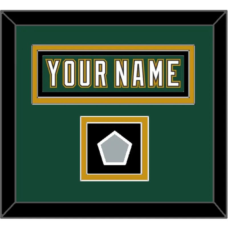 Dallas Nameplate & Stanley Cup Finals Patch - Alternate Green (1997-1999) - Double Mat 2