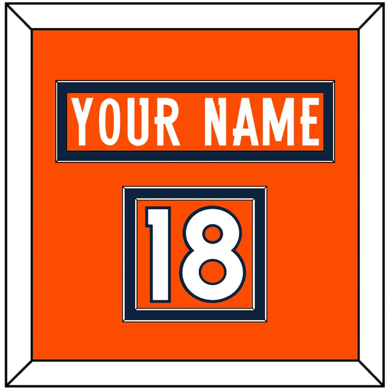Denver Nameplate & Number (Shoulder) - Home Orange (2012-2023) - Double Mat 2