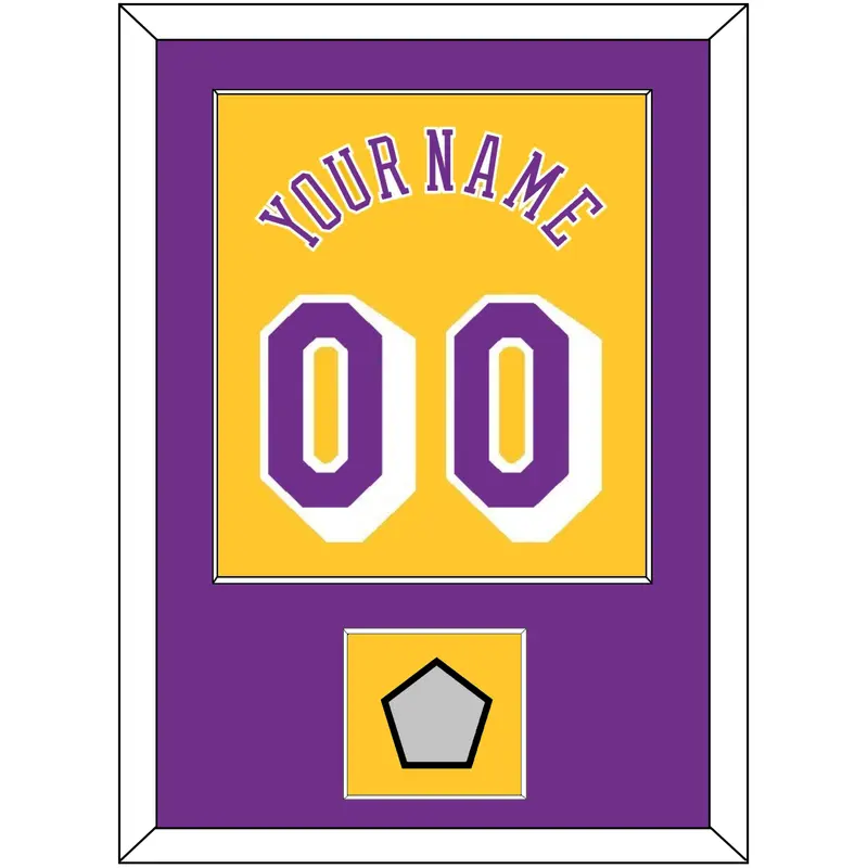 Los Angeles Name & Number With 2x Champions Patch - Home Yellow (1978-1997) - Single Mat 2