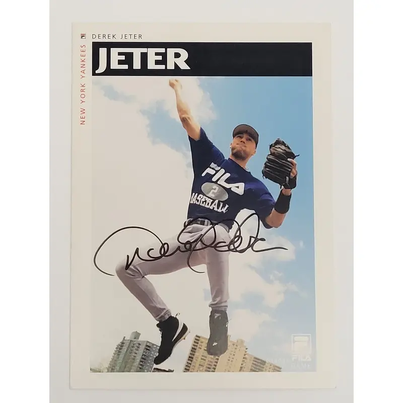 Derek Jeter 1996 Rookie Signed Fila 5x7 Photo Beckett COA