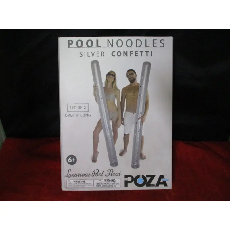 New Poza Pool Noodles Silver Confetti - Set of 2 74" x 6" x 6"
