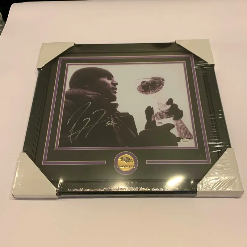 Ray Lewis Signed Autographed Framed 16x20 Baltimore Ravens Photo With JSA COA
