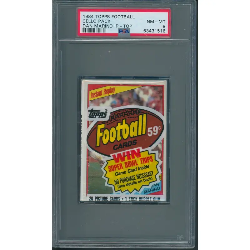 1984 Topps Football Unopened Cello Pack PSA 8 Marino IR Top *1516