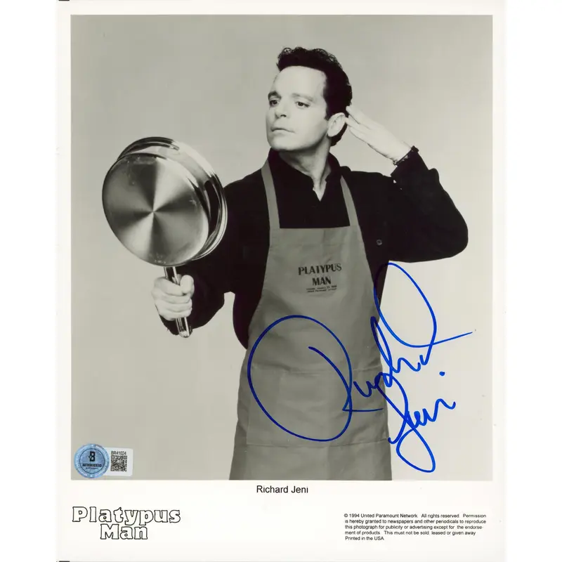Richard Jeni Platypus Man Authentic Signed 8x10 Vertical Photo BAS #BR41024