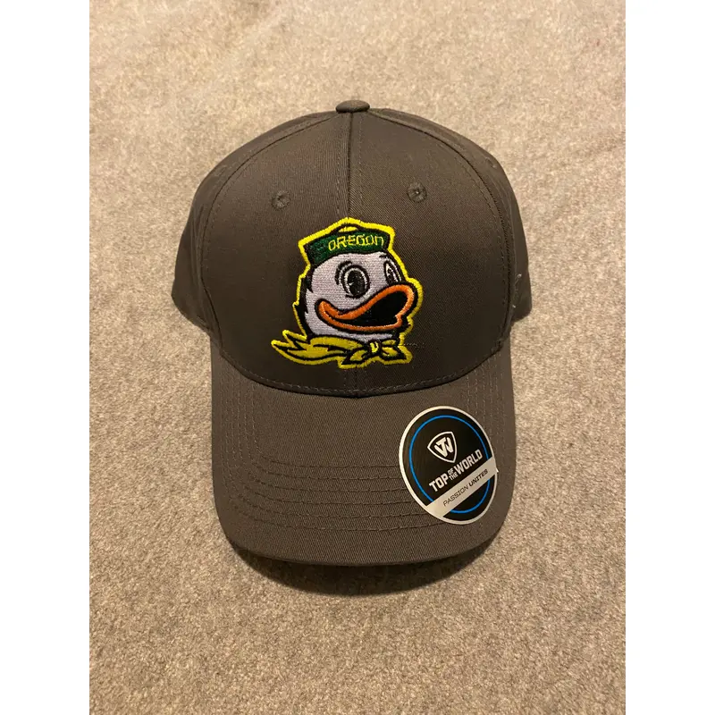 Charcoal Gray Adjustable Oregon Ducks Hat