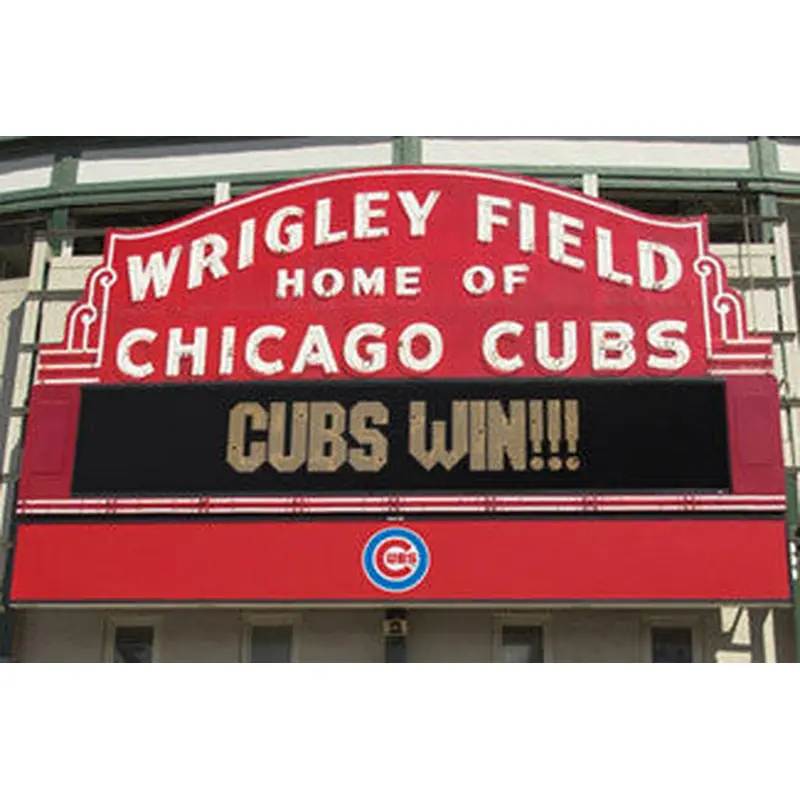 Chicago Cubs Wrigley Field Marquee ("Cubs Win") Poster - Costacos Sports