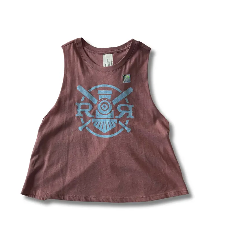 Round Rock Express Women's Mauve Fauxback Racer Crop Tank