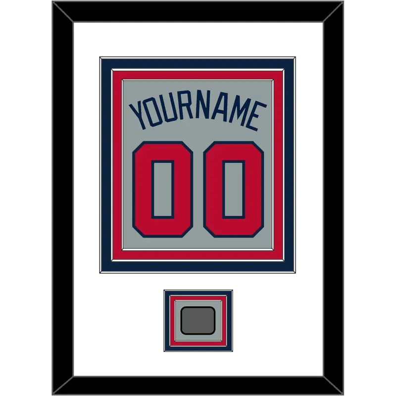 Atlanta Name, Number & World Series Champions Patch - Road Gray - Triple Mat 1
