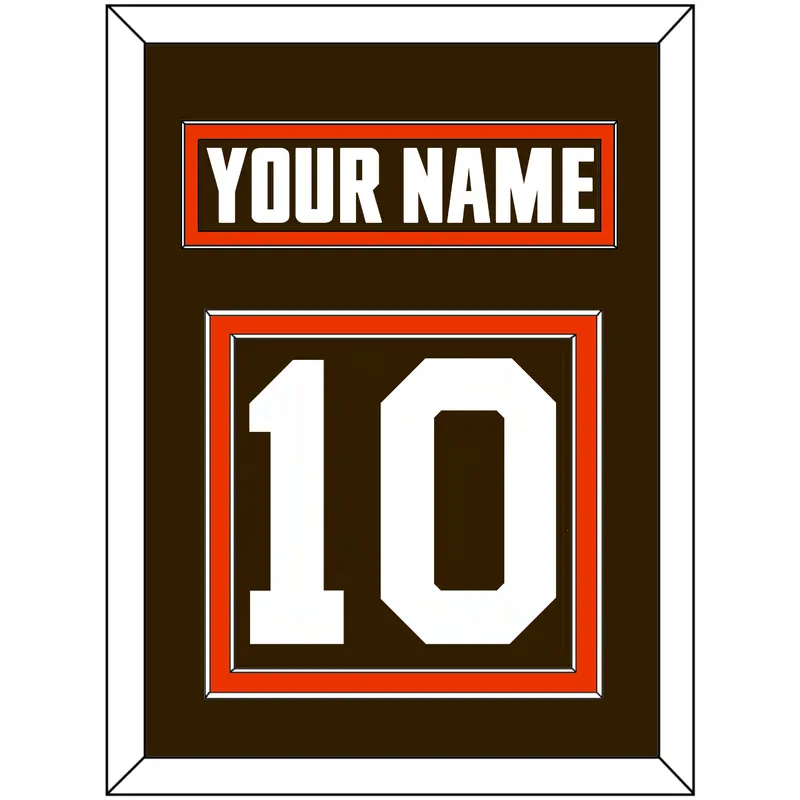 Cleveland Nameplate & Number (Back) - Home Brown - Double Mat 2