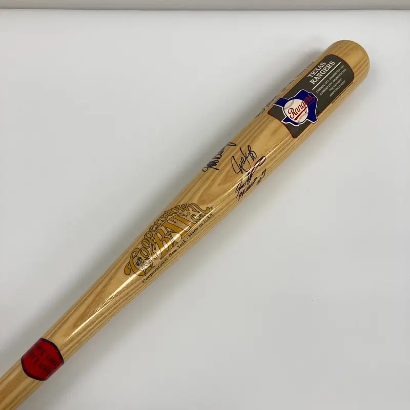 Ivan Rodriguez Juan Gonzalez Texas Rangers Greats Signed Baseball Bat