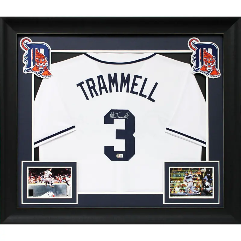 Alan Trammell Authentic Signed White Pro Style Framed Jersey BAS Witnessed