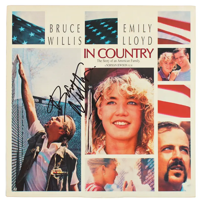 Bruce Willis Signed In Country Laser Disc Cover w/ Out Disc BAS #AB77954