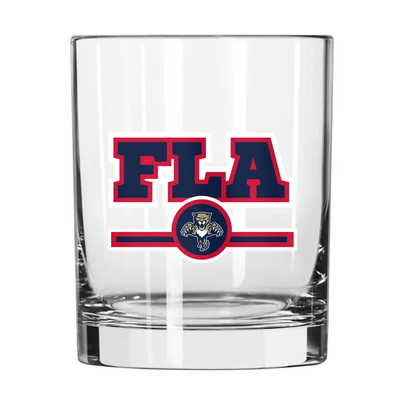 Florida Panthers 14oz Letterman Rocks Glass