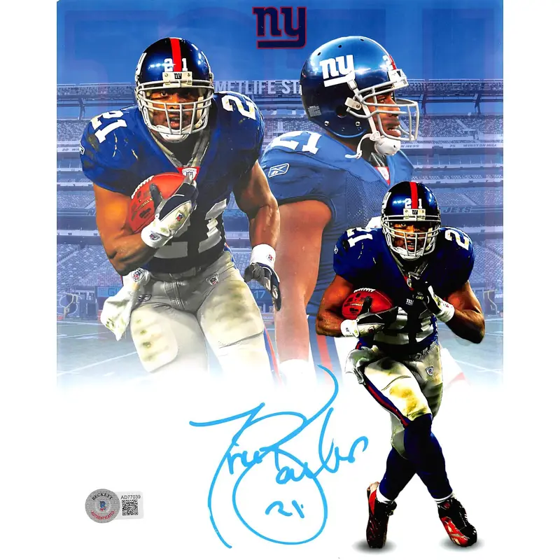 Giants Tiki Barber Authentic Signed 8x10 Photo Autographed BAS #AD77039
