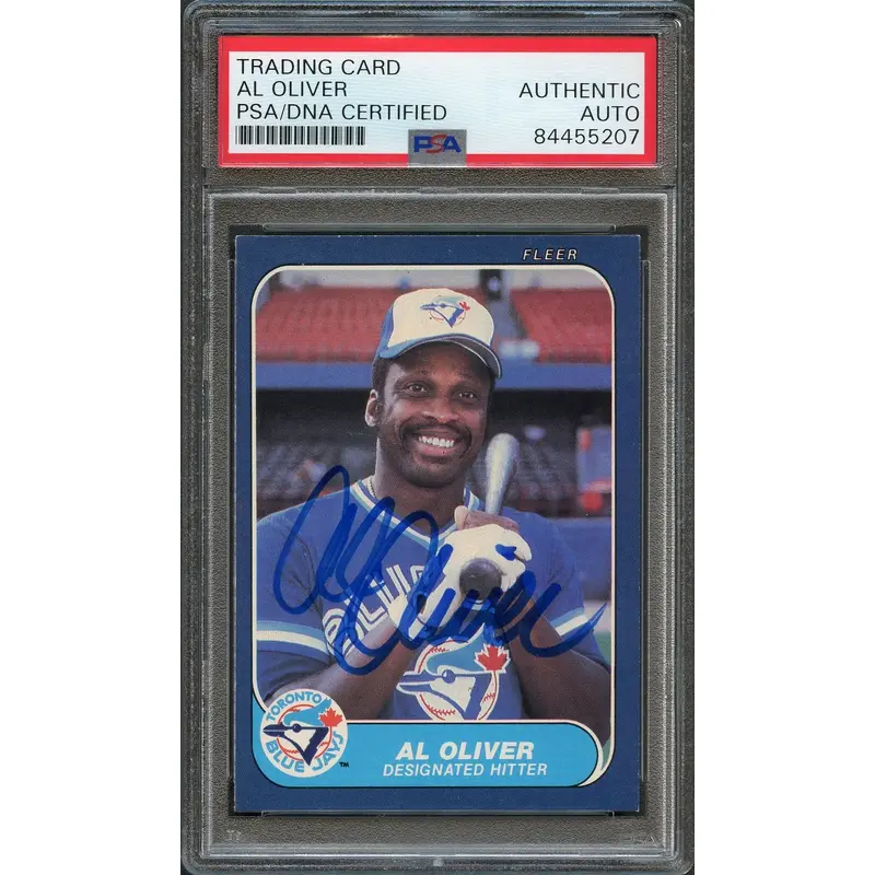 1986 Fleer #69 Al Oliver PSA/DNA Slabbed Autographed AUTO Blue Jays