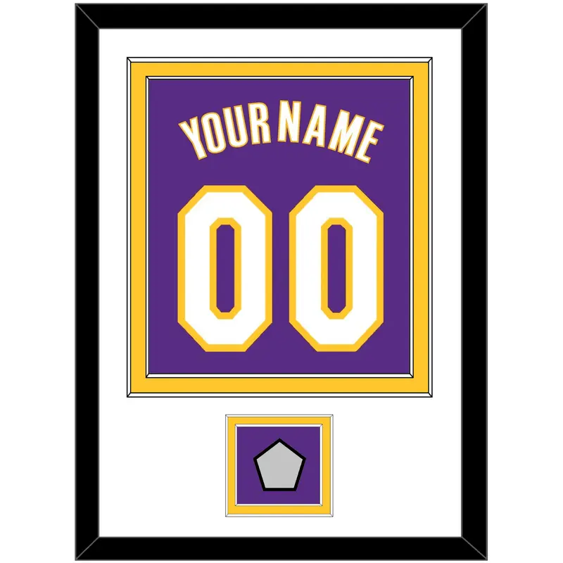 Los Angeles Name & Number With Champions Patch - Road Purple (1999-2004) - Double Mat 1