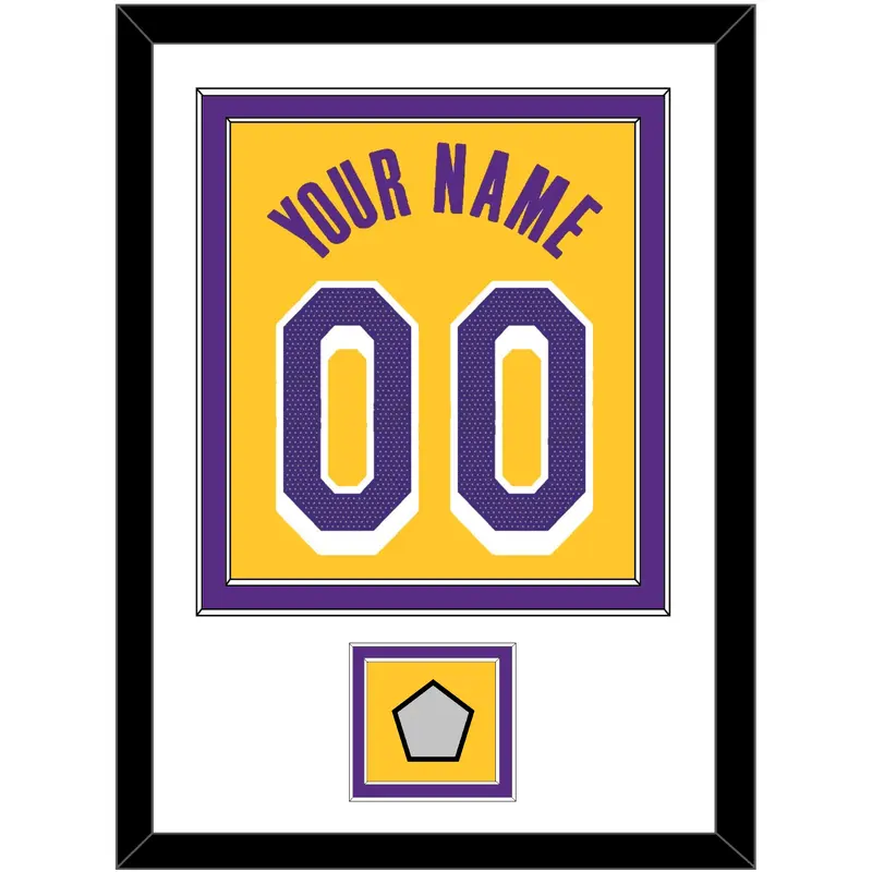 Los Angeles Name & Number With Champions Patch - Yellow Icon - Double Mat 1