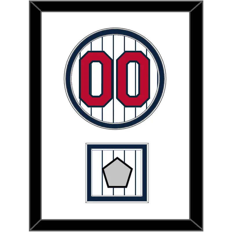 Minnesota Number & World Series Patch - Home White Pinstripes (1987-2009) - Double Mat 1