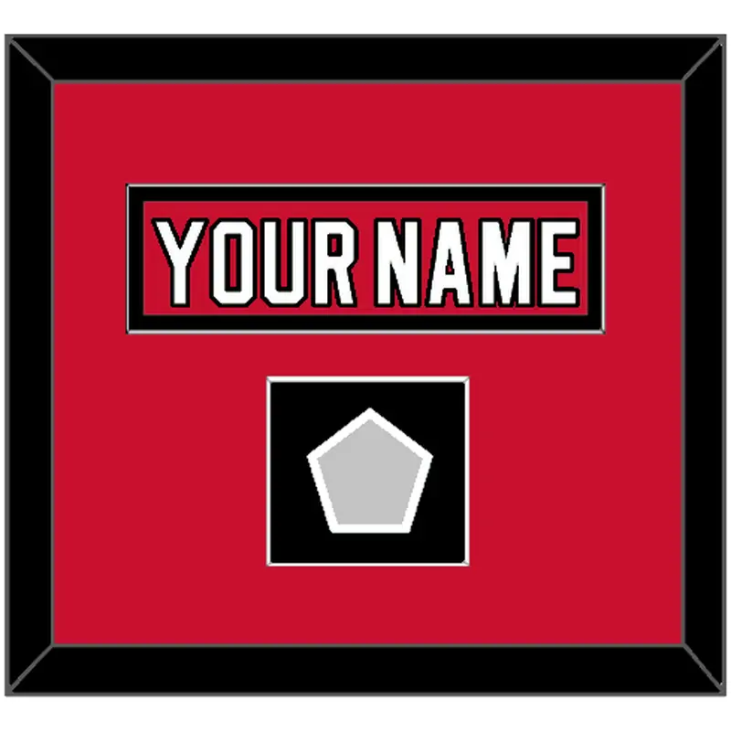 New Jersey Nameplate & Stanley Cup Finals Patch - Road Red (1992-2007) - Single Mat 2