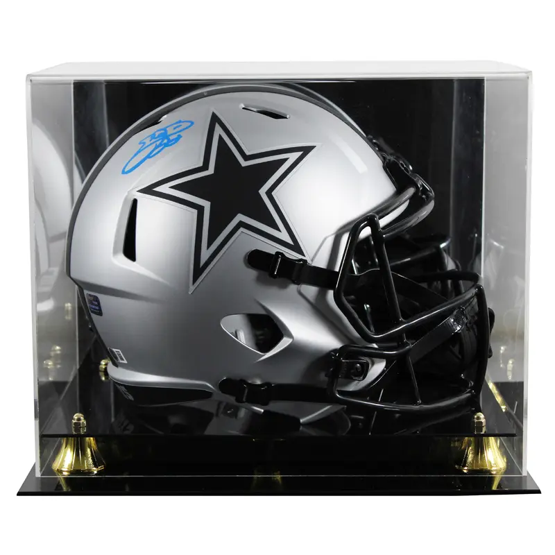 Cowboys Emmitt Smith Signed Rave Full Size Speed Rep Helmet W/ Case BAS Witness