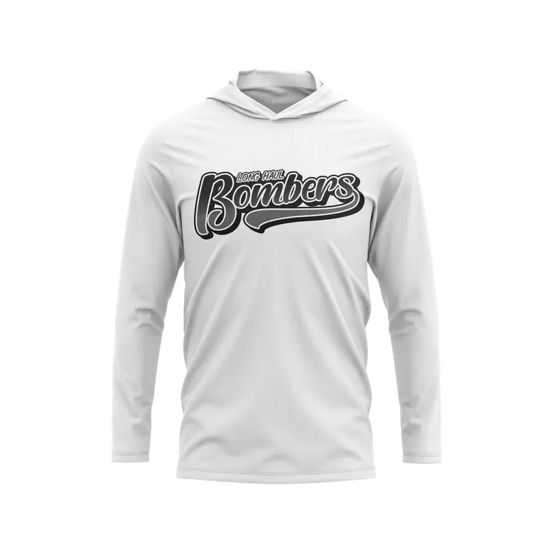 Long Haul Bombers - Semi-Sub Hooded Long Sleeve Shirt - Bombers - White/Black
