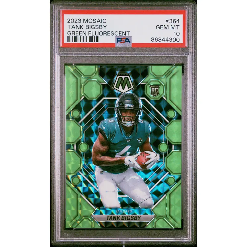 Tank Bigsby 2023 Panini Mosaic #364 Green Fluorescent #2/10 PSA 10 Gem Mint