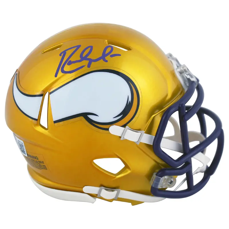 Vikings Randy Moss Authentic Signed Flash Speed Mini Helmet BAS Witnessed