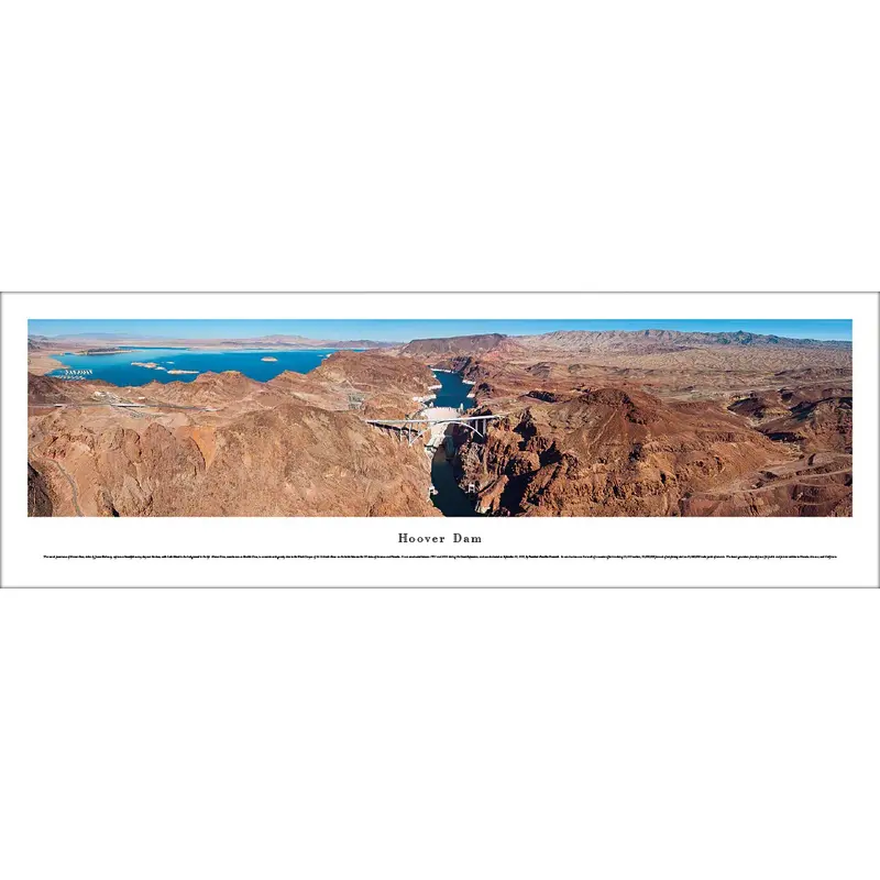 The Hoover Dam "Upstream View" Panoramic Landscape Poster Print - Blakeway Worldwide