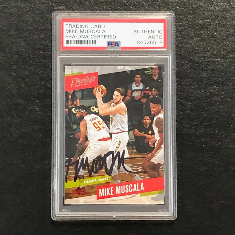 2017-18 Panini Prestige #40 Mike Muscala Signed Card AUTO PSA Slabbed Hawks