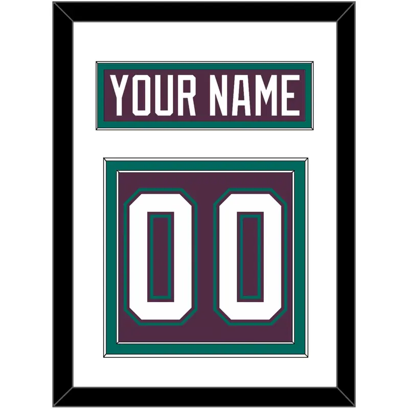 Anaheim Nameplate & Number (Back) - Road Purple (1993-2006) - Double Mat 1