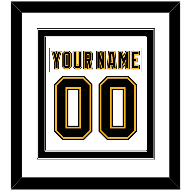 Boston Nameplate & Number (Back) Combined - Home White (1995-2007) - Double Mat 2