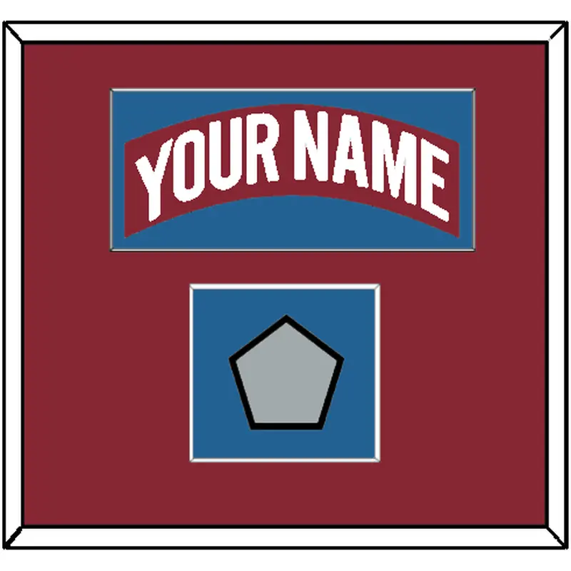 Colorado Nameplate & Stanley Cup Finals Patch - Road Burgundy (1995-1996) - Single Mat 2
