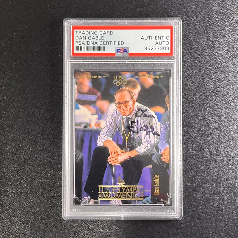 Upper Deck Olympic Card Dan Gable Signed Card PSA Slabbed Auto Wrestling