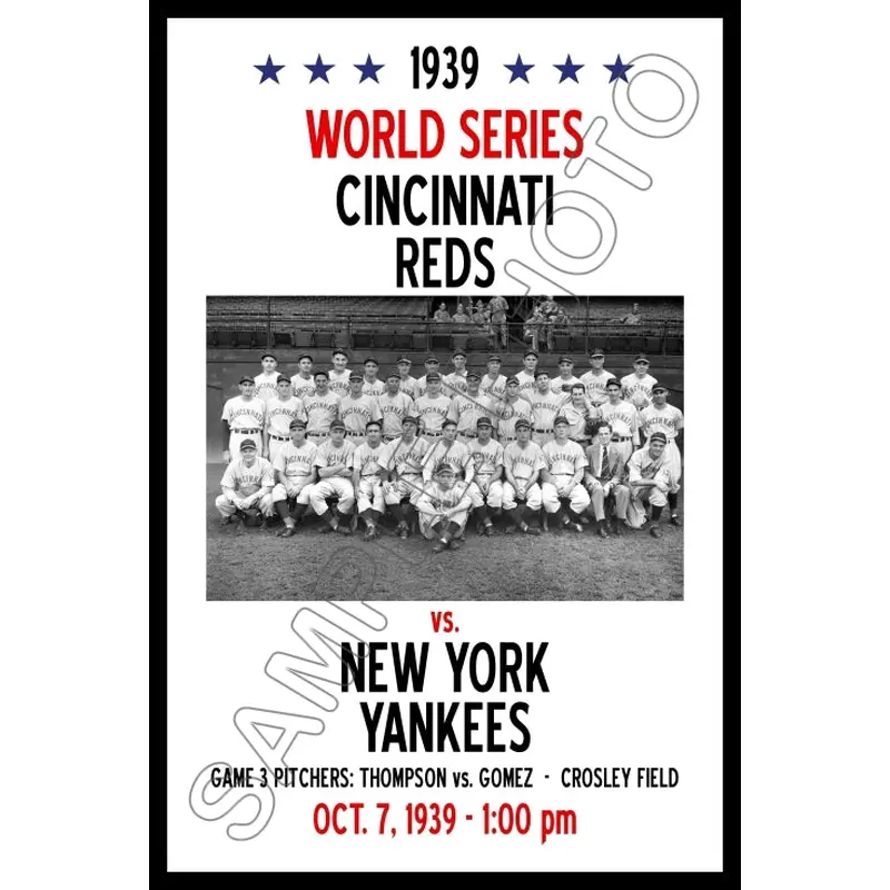 1939 World Series Poster 11X17 - Cincinnati Reds vs New York Yankees - 1439