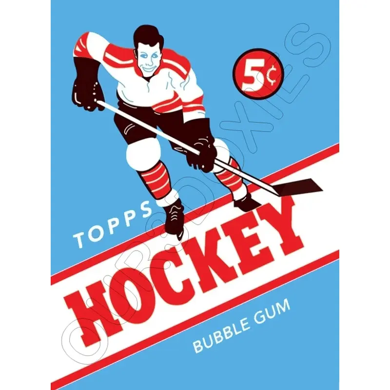 1954 Topps Hockey Wax Pack Wrapper Store Counter Advertising Standup Sign - 3080