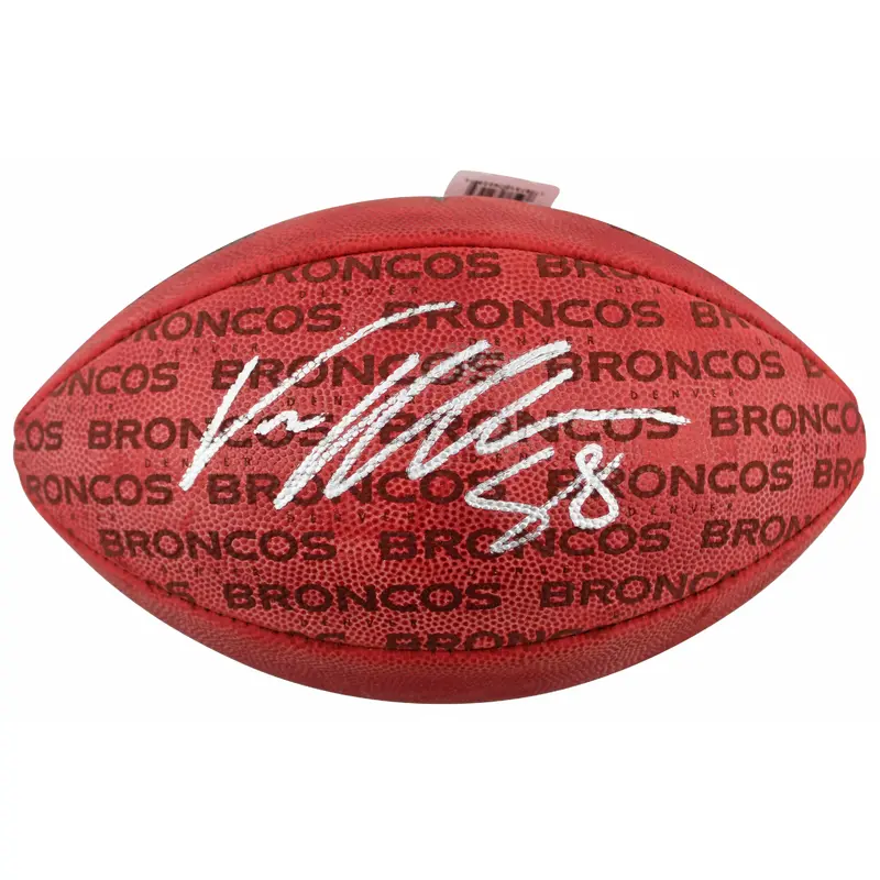 Broncos Von Miller Signed Wilson "The Duke" Team Showcase Football BAS Witnessed