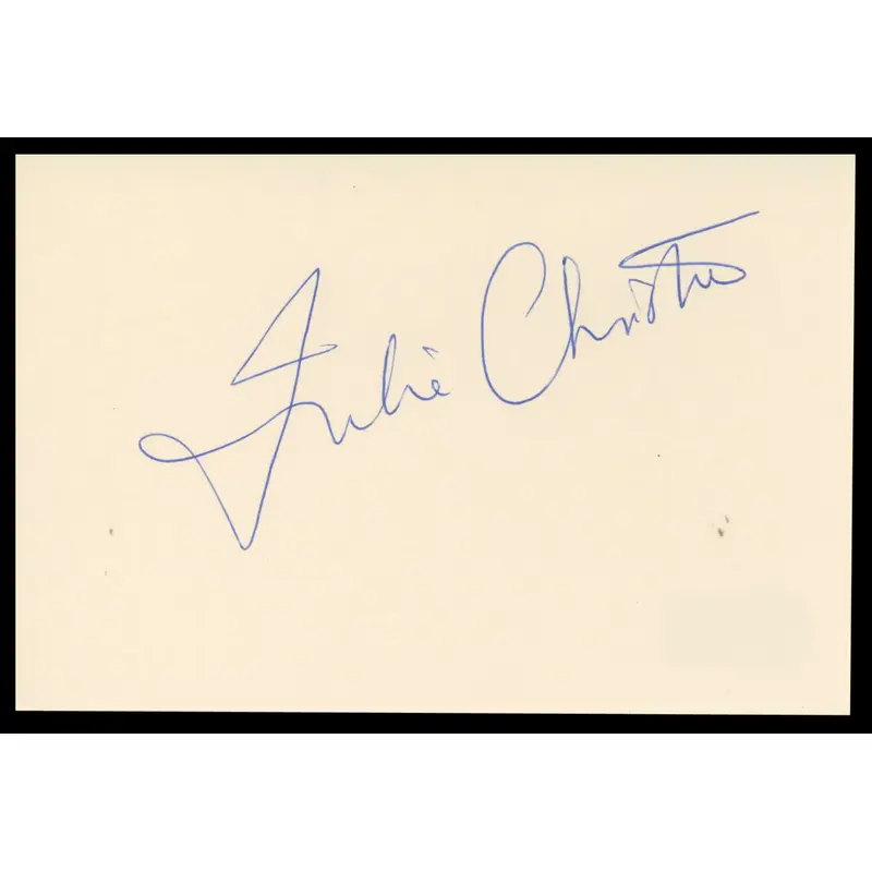 Julie Christie Doctor Zhivago Authentic Signed 4x6 Index Card BAS #BT02446