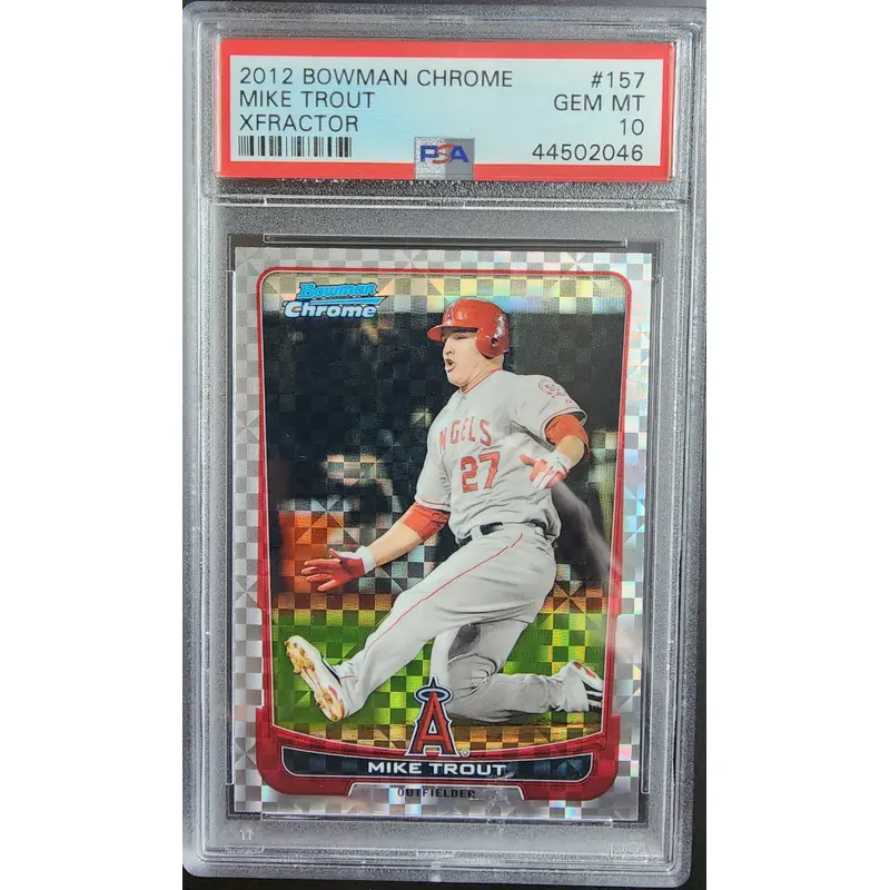 Mike Trout 2012 Bowman Chrome #157 Xfractor PSA 10 Gem Mint
