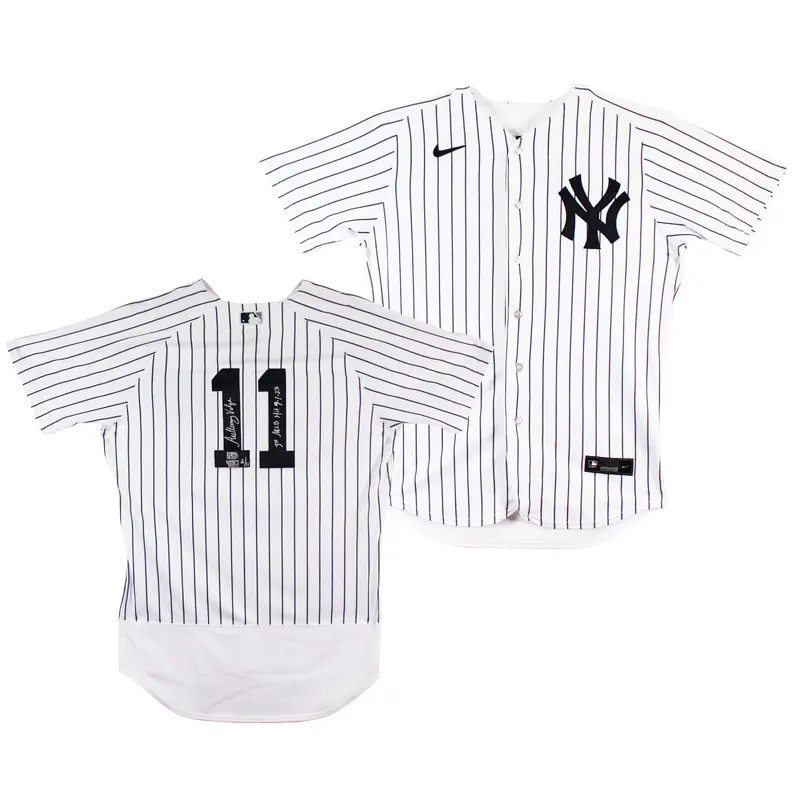 Yankees Anthony Volpe "1st MLB Hit" Signed Nike Pinstripe Jersey Fanatics & MLB