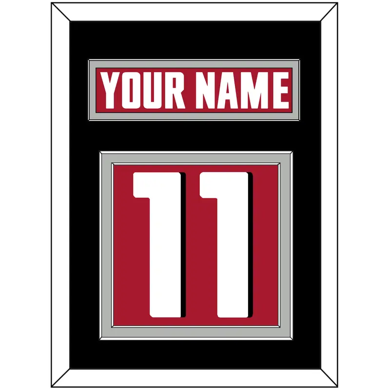 Atlanta Nameplate & Number (Back) - Alternate Red (2020-2022) - Double Mat 3