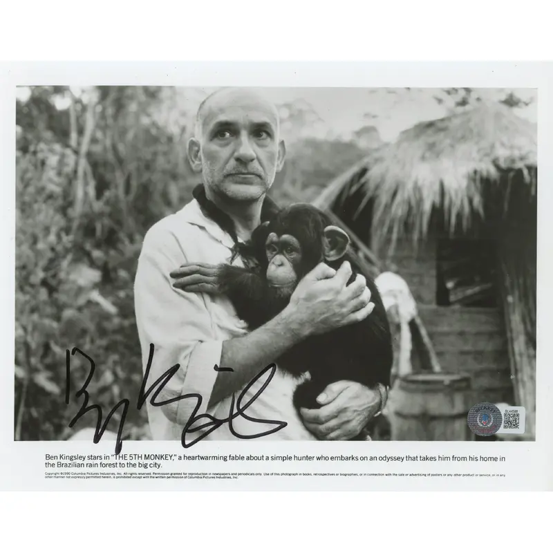 Ben Kingsley The 5th Monkey Authentic Signed 8x10 Photo Autographed BAS #BL44588