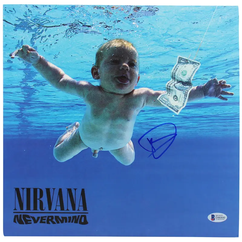 Dave Grohl Nirvana Authentic Signed Nevermind Album Cover W/ Vinyl BAS #D46800