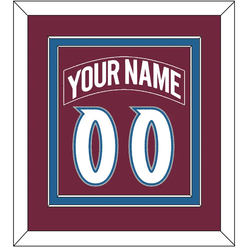 Colorado Nameplate & Number (Back) Combined - Road Burgundy (1999-2001) - Double Mat 2
