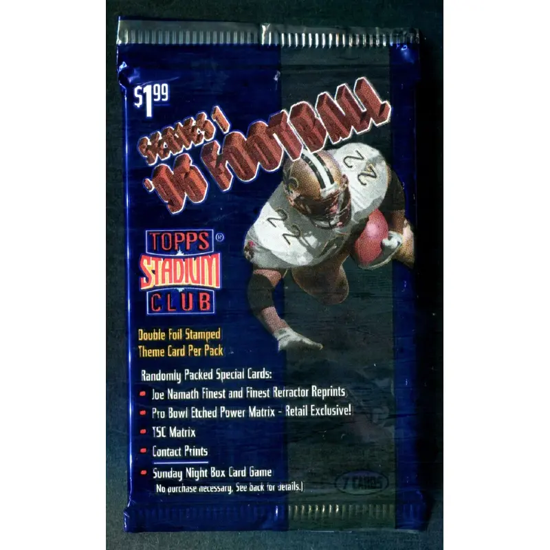 1996 Topps Stadium Club Football Unopened Series 1 Pack (Pre-Priced) (Retail) (7)