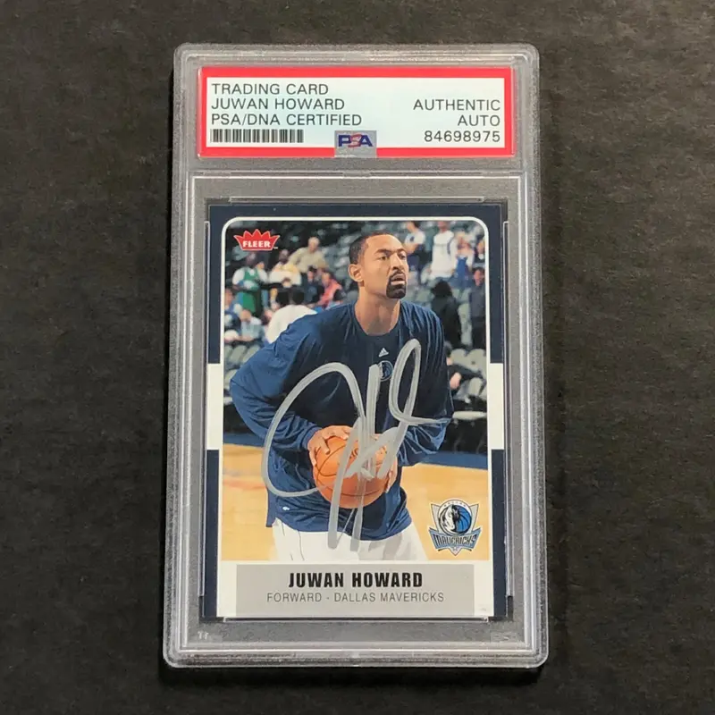 2007-08 Fleer #129 Juwan Howard Signed Card AUTO PSA/DNA Slabbed Mavericks