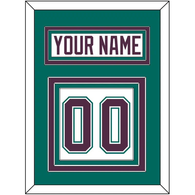 Anaheim Nameplate & Number (Back) - Home White (1993-2006) - Triple Mat 3