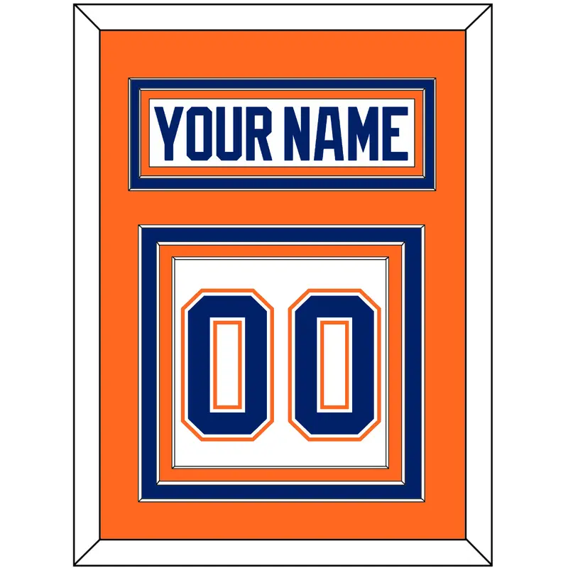 Edmonton Nameplate & Number (Back) - Home White (1981-1994) - Triple Mat 3