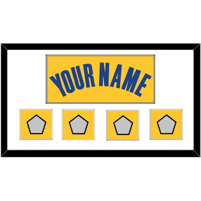 Golden State Name & 4 Finals Patches - Yellow Statement (2019-2022) - Single Mat 1