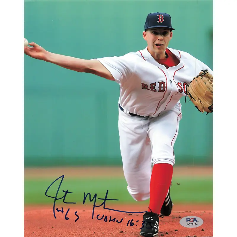 JUSTIN MASTERSON signed 8x10 photo PSA/DNA Boston Red Sox Autographed